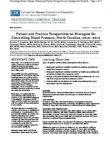 Preventing Chronic Disease - CDC