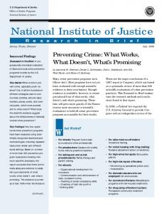 Preventing Crime - NCJRS