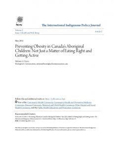 Preventing Obesity in Canada's Aboriginal Children - Scholarship ...