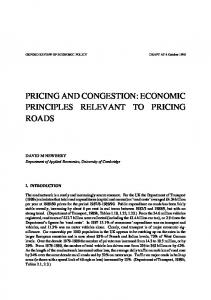 pricing and congestion: economic principles relevant to pricing roads