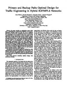 Primary and Backup Paths Optimal Design for Traffic ... - Unipi