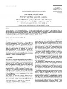 Primary cardiac synovial sarcoma