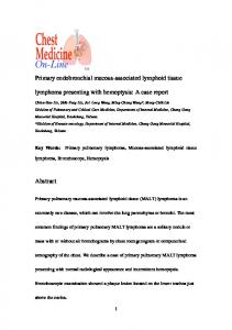 Primary endobronchial mucosa-associated lymphoid tissue lymphoma ...