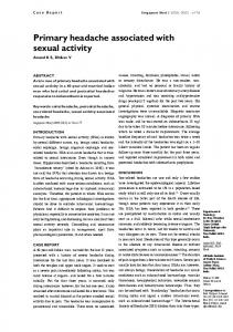 Primary headache associated with sexual activity - Singapore Med J