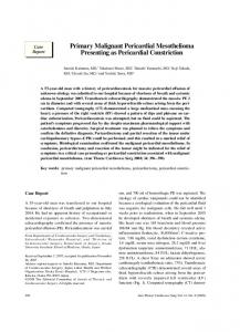 Primary Malignant Pericardial Mesothelioma Presenting as Pericardial ...