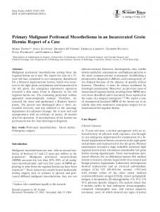 Primary Malignant Peritoneal Mesothelioma in an ... - Springer Link