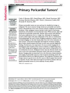 Primary Pericardial Tumors1