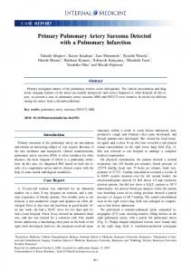 Primary Pulmonary Artery Sarcoma Detected with a Pulmonary Infarction