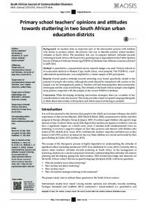 Primary school teachers' opinions and attitudes towards ... - SciELO SA