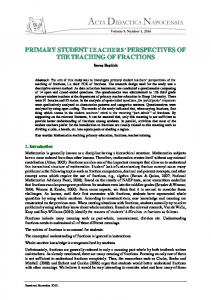 Primary student teachers' perspectives of the teaching of fractions