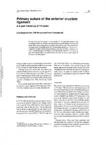 Primary suture of the anterior cruciate ligament A 6 ...