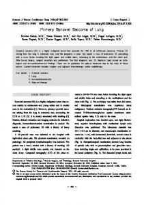 Primary Synovial Sarcoma of Lung - Semantic Scholar