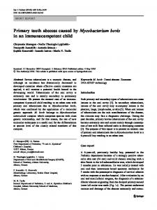 Primary tooth abscess caused by Mycobacterium bovis ... - Springer Link