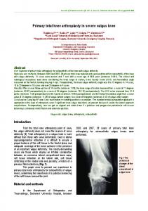 Primary total knee arthroplasty in severe valgus knee - BioMedSearch