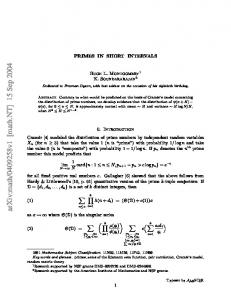 PRIMES IN SHORT INTERVALS