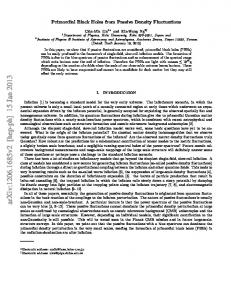 Primordial Black Holes from Passive Density Fluctuations