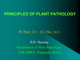 PRINCIPLES OF PLANT PATHOLOGY