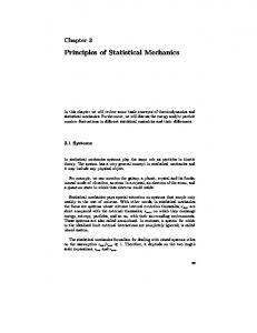 Principles of Statistical Mechanics