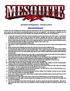 Print the rules - Mesquite Mx Park