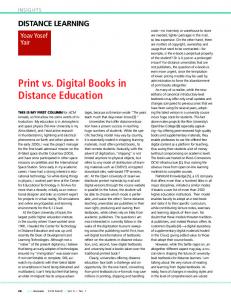 Print vs. Digital Books in Distance Education - ACM Digital Library