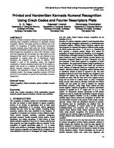 Printed and Handwritten Kannada Numeral ... - Semantic Scholar
