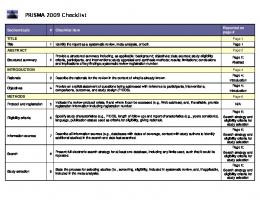 PRISMA 2009 Checklist - PLOS