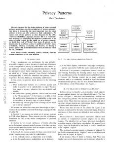 Privacy Patterns - arXiv