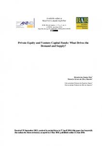 Private Equity and Venture Capital Funds: What Drives the ... - SciELO