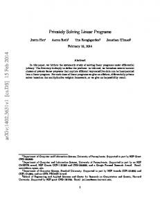 Privately Solving Linear Programs