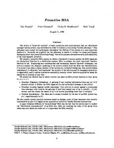 Proactive RSA - Semantic Scholar