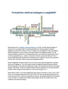 Probabilistic Artificial Intelligence Lab@UNIST