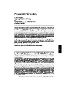 Probabilistic Interval XML - CiteSeerX