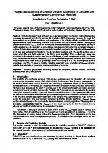 Probabilistic Modelling of Chloride Diffusion