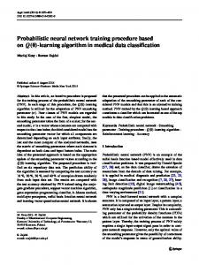 Probabilistic neural network training procedure based ... - CyberLeninka