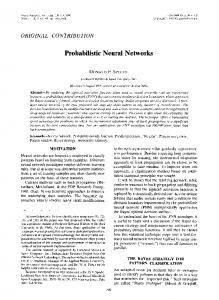 Probabilistic Neural Networks