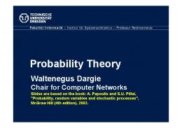 Probability Theory - Computer Networks