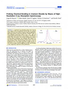 Probing chemical bonding in uranium dioxide by ... - ACS Publications