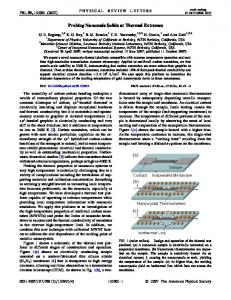 Probing Nanoscale Solids at Thermal Extremes - University of ...