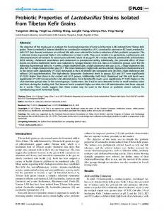 Probiotic Properties of Lactobacillus Strains Isolated from ... - CiteSeerX