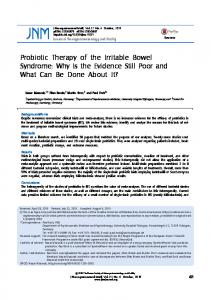 Probiotic Therapy of the Irritable Bowel Syndrome - Journal of ...