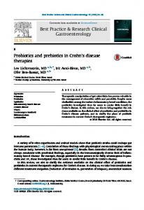 Probiotics and prebiotics in Crohn's disease therapies