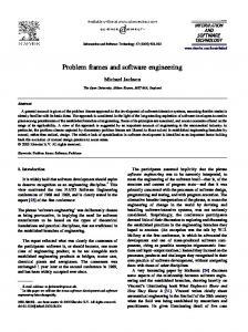 Problem frames and software engineering - Semantic Scholar