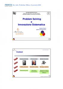 Problem Solving e Innovazione Sistematica - Festo Didactic