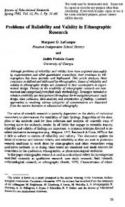 Problems of Reliability and Validity in ... - Semantic Scholar