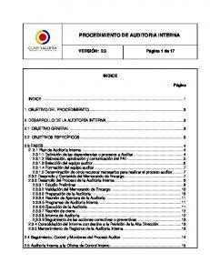 PROCEDIMIENTO DE AUDITORIA INTERNA