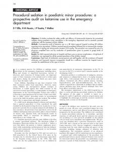 Procedural sedation in paediatric minor procedures - PubMed Central ...