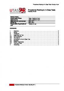 Procedures Relating to In-Class Tests