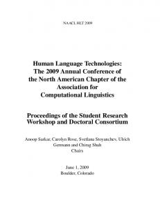 Proceedings of Human Language Technologies