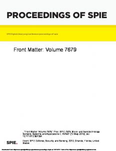 proceedings of spie