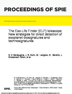 PROCEEDINGS OF SPIE